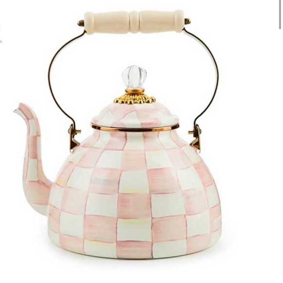 MacKenzie-Childs Other - MacKenzie-Childs Pink and White Checkered Teapot